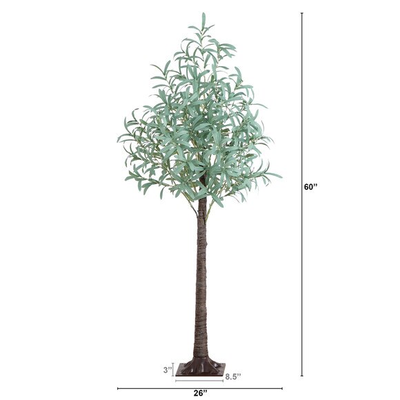 5 Lighted Artificial Olive Tree with 300 Warm White LED Lights - SKU #T4896 - 1