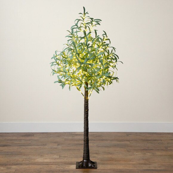 5 Lighted Artificial Olive Tree with 300 Warm White LED Lights - SKU #T4896 - 7