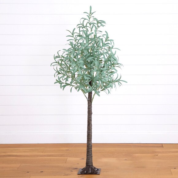 5 Lighted Artificial Olive Tree with 300 Warm White LED Lights - SKU #T4896 - 8