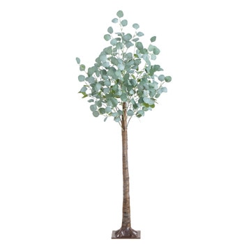 5 Lighted Artificial Eucalyptus Tree with 300 Warm White LED Lights - SKU #T4903