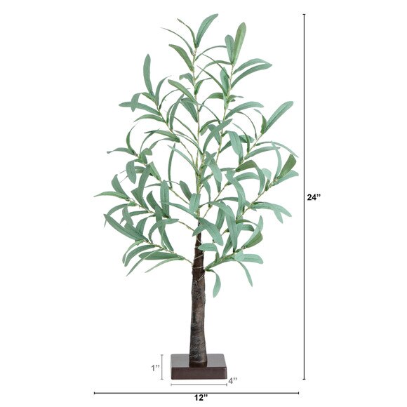 2 Lighted Artificial Olive Tree with 60 Warm White LED Lights - SKU #T4905 - 1