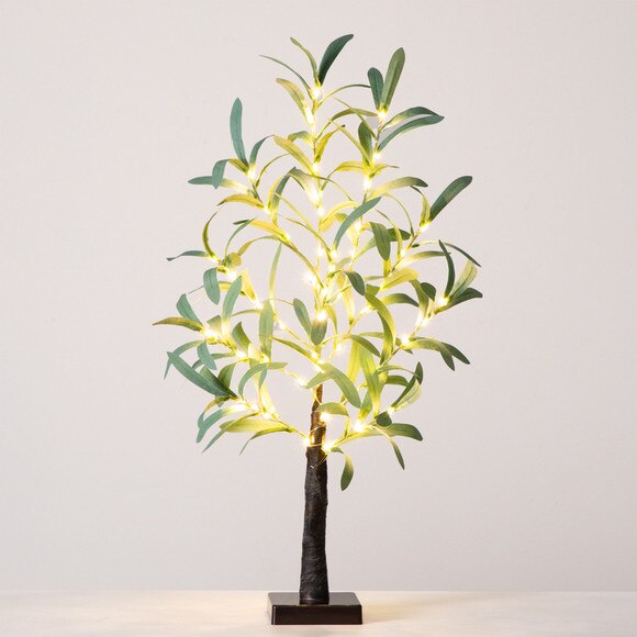 2 Lighted Artificial Olive Tree with 60 Warm White LED Lights - SKU #T4905 - 6