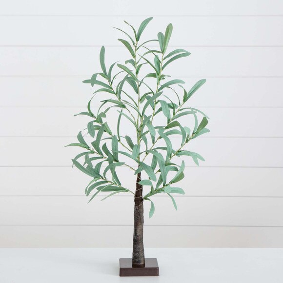 2 Lighted Artificial Olive Tree with 60 Warm White LED Lights - SKU #T4905 - 7