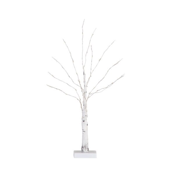 2 Pre-Lit Artificial White Birch Tree with 60 Warm White LED Lights - SKU #T4906