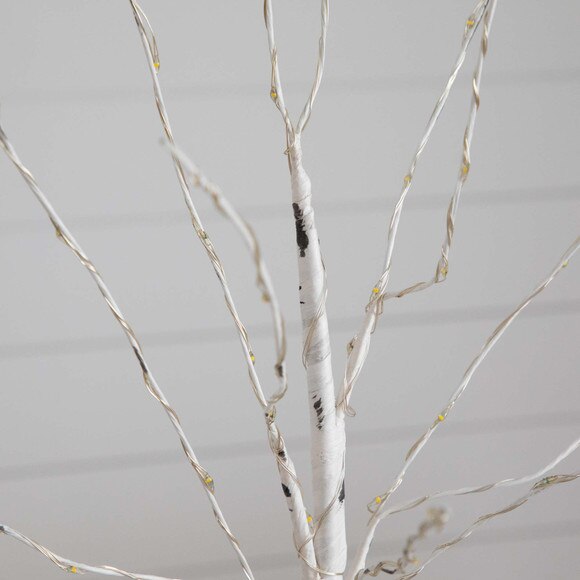 2 Pre-Lit Artificial White Birch Tree with 60 Warm White LED Lights - SKU #T4906 - 2