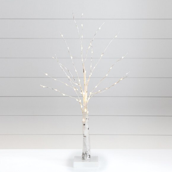 2 Pre-Lit Artificial White Birch Tree with 60 Warm White LED Lights - SKU #T4906 - 9