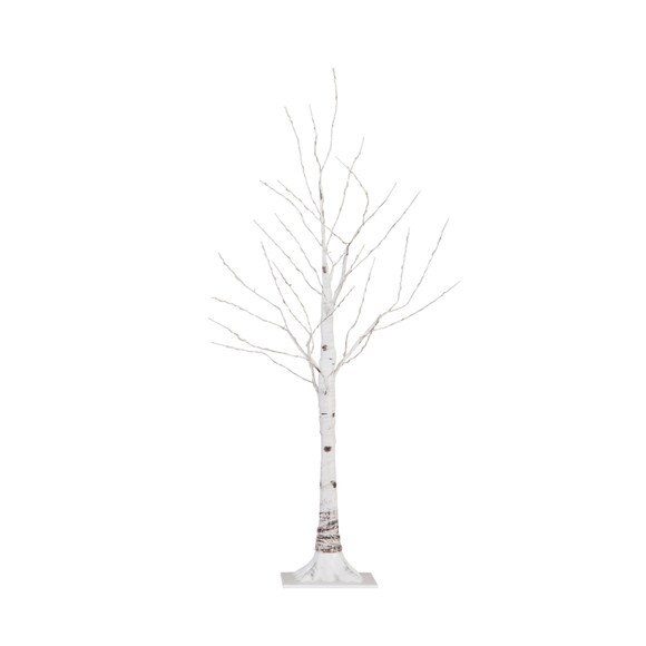 3 Pre-Lit Artificial White Birch Tree with 120 Warm White LED Lights - SKU #T4907