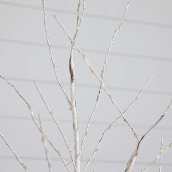 3 Pre-Lit Artificial White Birch Tree with 120 Warm White LED Lights - SKU #T4907 - 2