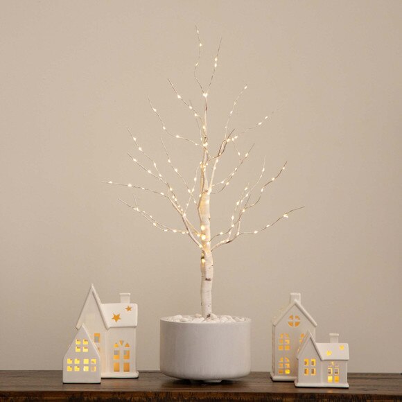 3 Pre-Lit Artificial White Birch Tree with 120 Warm White LED Lights - SKU #T4907 - 5