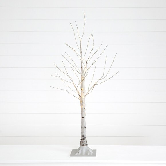 3 Pre-Lit Artificial White Birch Tree with 120 Warm White LED Lights - SKU #T4907 - 9