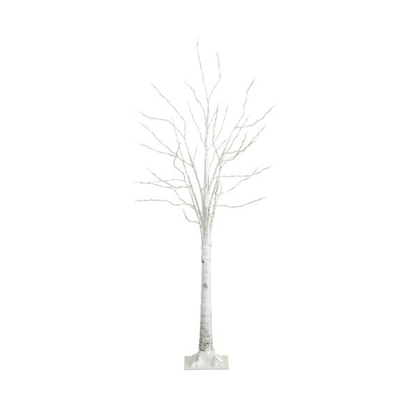 5 Pre-Lit Artificial White Birch Tree with 240 Warm White LED Lights - SKU #T4909