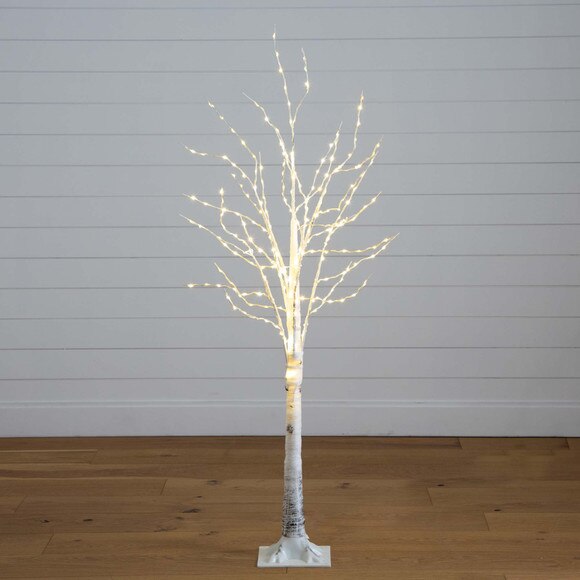 5 Pre-Lit Artificial White Birch Tree with 240 Warm White LED Lights - SKU #T4909 - 9