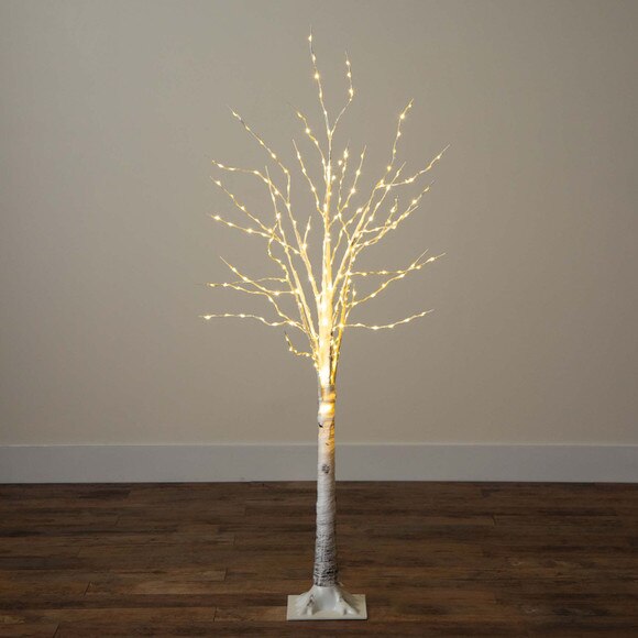 5 Pre-Lit Artificial White Birch Tree with 240 Warm White LED Lights - SKU #T4909 - 10