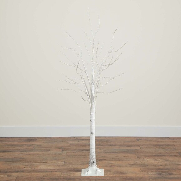 5 Pre-Lit Artificial White Birch Tree with 240 Warm White LED Lights - SKU #T4909 - 12