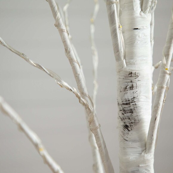 6 Pre-Lit Artificial White Birch Tree with 300 Warm White LED Lights - SKU #T4910 - 2