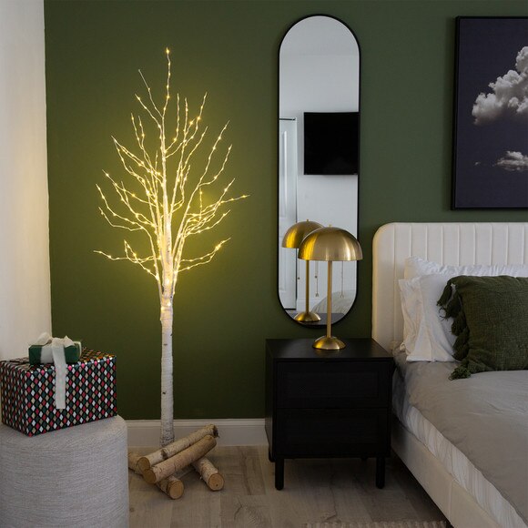 6 Pre-Lit Artificial White Birch Tree with 300 Warm White LED Lights - SKU #T4910 - 5