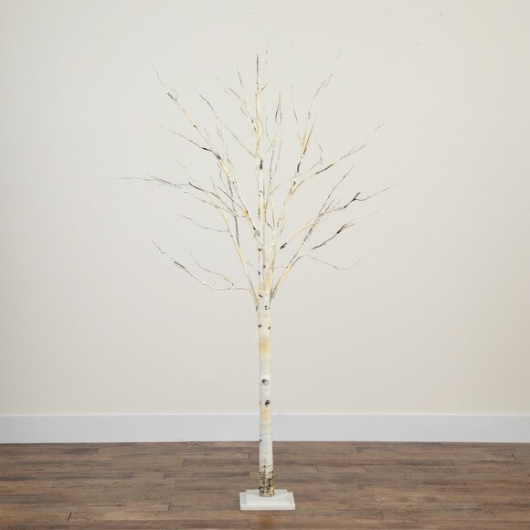 6 Pre-Lit Artificial White Birch Tree with 300 Warm White LED Lights - SKU #T4910 - 6