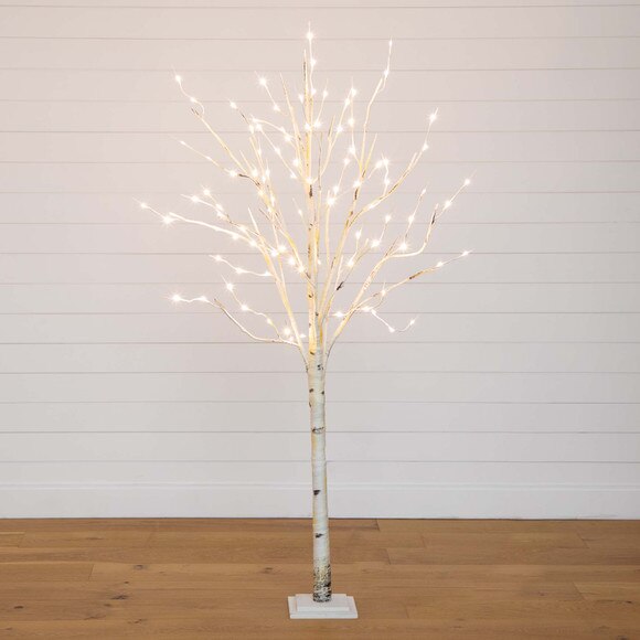 6 Pre-Lit Artificial White Birch Tree with 300 Warm White LED Lights - SKU #T4910 - 7