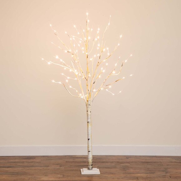 6 Pre-Lit Artificial White Birch Tree with 300 Warm White LED Lights - SKU #T4910 - 8