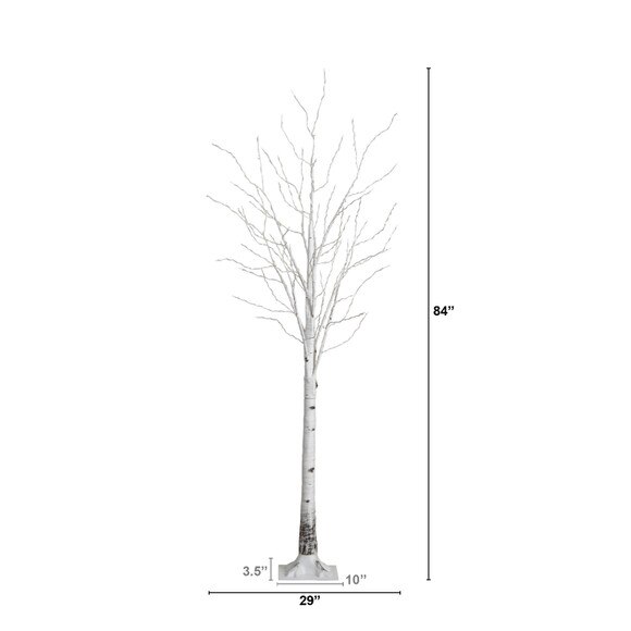 7 Pre-Lit Artificial White Birch Tree with 400 Warm White LED Lights - SKU #T4911 - 1