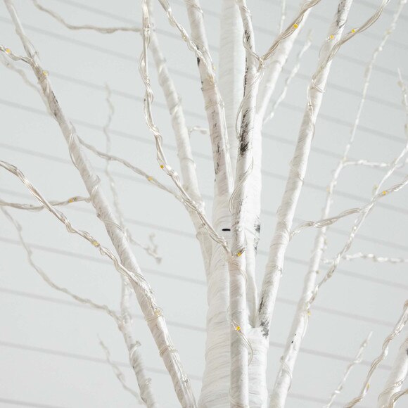 7 Pre-Lit Artificial White Birch Tree with 400 Warm White LED Lights - SKU #T4911 - 2