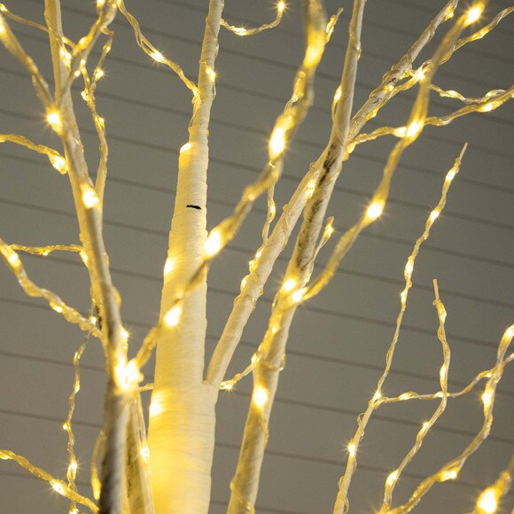 7 Pre-Lit Artificial White Birch Tree with 400 Warm White LED Lights - SKU #T4911 - 3