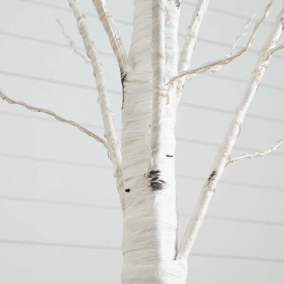 7 Pre-Lit Artificial White Birch Tree with 400 Warm White LED Lights - SKU #T4911 - 6