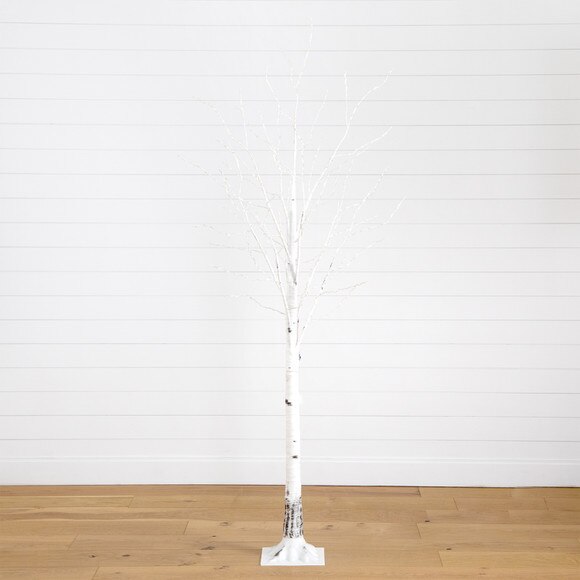 7 Pre-Lit Artificial White Birch Tree with 400 Warm White LED Lights - SKU #T4911 - 8