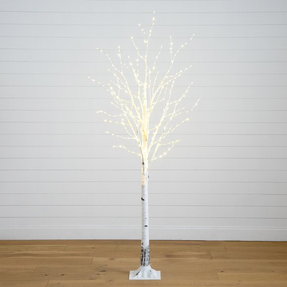 7 Pre-Lit Artificial White Birch Tree with 400 Warm White LED Lights - SKU #T4911 - 9