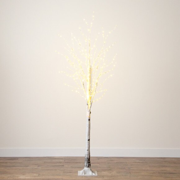 7 Pre-Lit Artificial White Birch Tree with 400 Warm White LED Lights - SKU #T4911 - 11