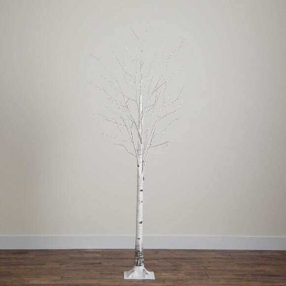7 Pre-Lit Artificial White Birch Tree with 400 Warm White LED Lights - SKU #T4911 - 12