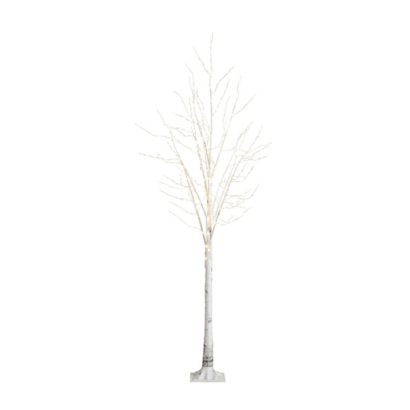 8 Pre-Lit Artificial White Birch Tree with 500 Warm White LED Lights - SKU #T4912