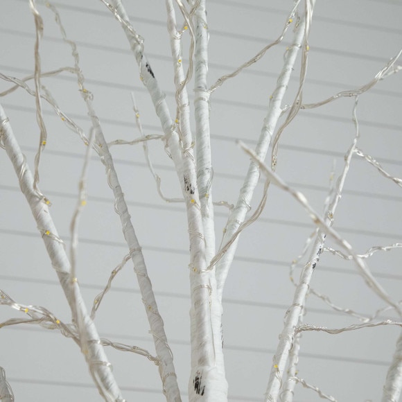 8 Pre-Lit Artificial White Birch Tree with 500 Warm White LED Lights - SKU #T4912 - 2