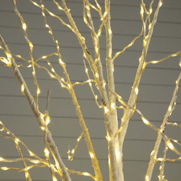 8 Pre-Lit Artificial White Birch Tree with 500 Warm White LED Lights - SKU #T4912 - 3