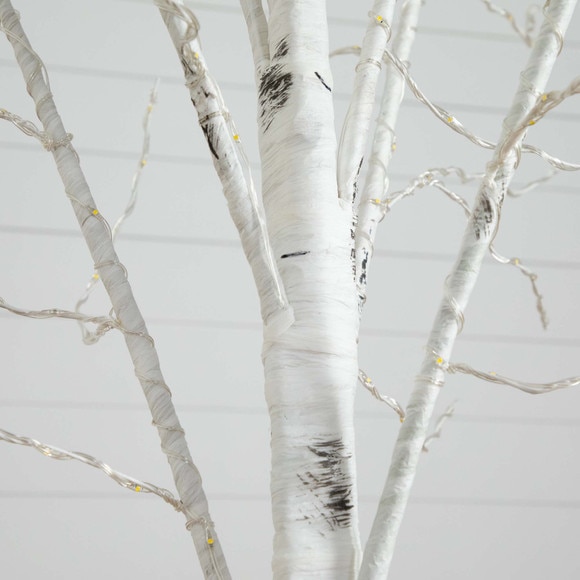 8 Pre-Lit Artificial White Birch Tree with 500 Warm White LED Lights - SKU #T4912 - 6