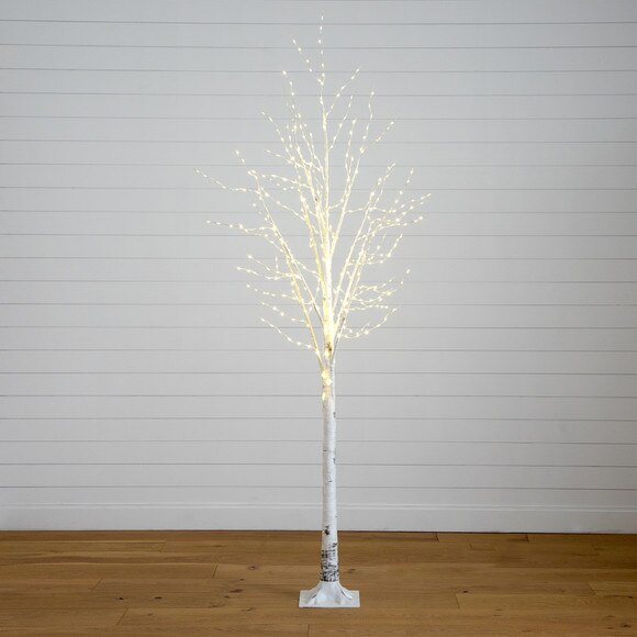 8 Pre-Lit Artificial White Birch Tree with 500 Warm White LED Lights - SKU #T4912 - 9