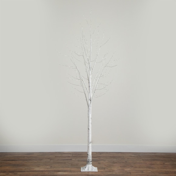 8 Pre-Lit Artificial White Birch Tree with 500 Warm White LED Lights - SKU #T4912 - 12