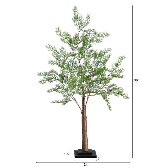 3 Lighted Artificial Cypress Tree with 120 Warm White LED Lights - SKU #T4915 - 1