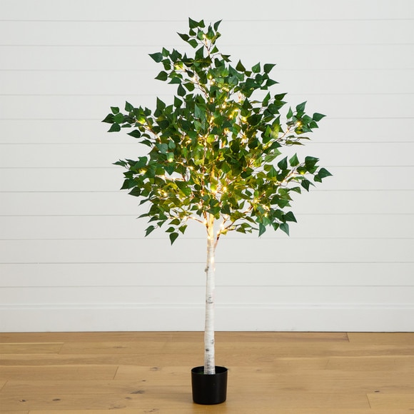 5 Lighted Artificial Birch Tree with 180 Warm White LED Lights - SKU #T4916 - 10