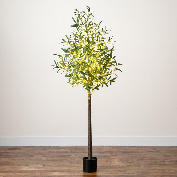 6 Lighted Artificial Olive Tree with 300 Warm White LED Lights - SKU #T4917 - 7