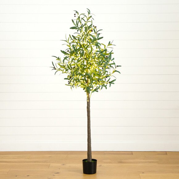 6 Lighted Artificial Olive Tree with 300 Warm White LED Lights - SKU #T4917 - 10