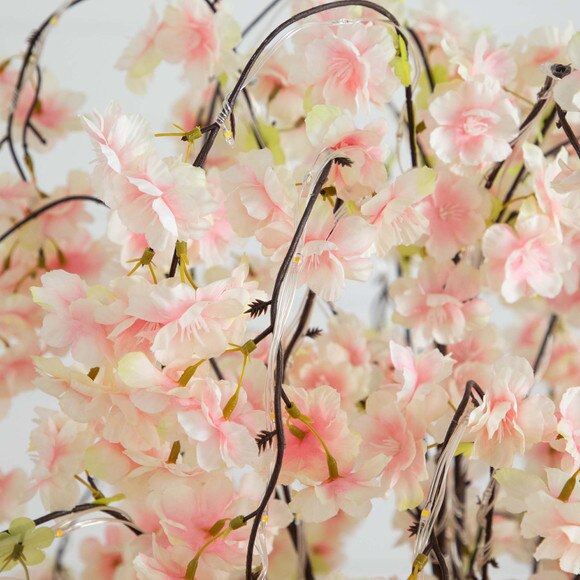5 Lighted Artificial Cascading Cherry Blossom Tree with 320 Warm White LED Lights - SKU #T4918 - 2