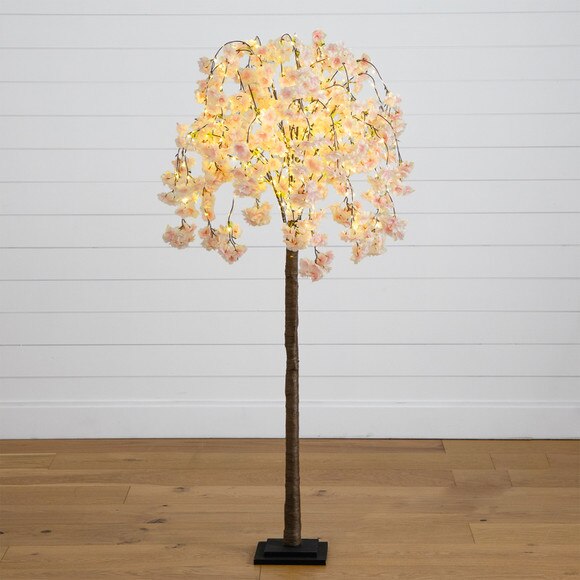 5 Lighted Artificial Cascading Cherry Blossom Tree with 320 Warm White LED Lights - SKU #T4918 - 8