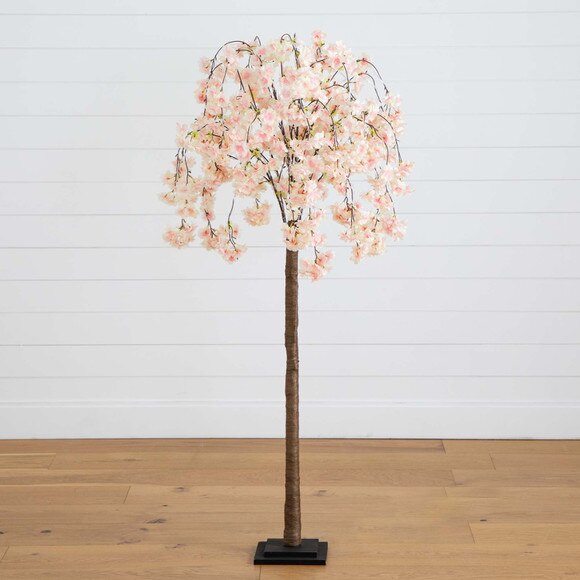 5 Lighted Artificial Cascading Cherry Blossom Tree with 320 Warm White LED Lights - SKU #T4918 - 9