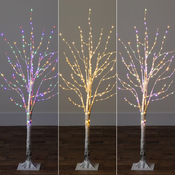 4 Pre-Lit Artificial White Birch Tree with 240 Color Changing LED Lights - SKU #T4920 - 10