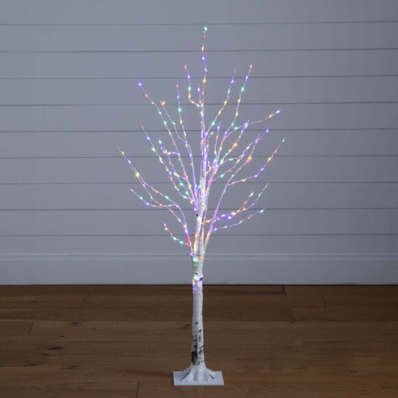 4 Pre-Lit Artificial White Birch Tree with 240 Color Changing LED Lights - SKU #T4920 - 12