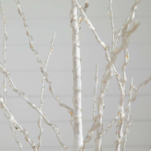 6 Pre-Lit Artificial White Birch Tree with 400 Color Changing LED Lights - SKU #T4921 - 2