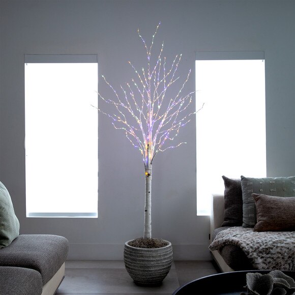 6 Pre-Lit Artificial White Birch Tree with 400 Color Changing LED Lights - SKU #T4921 - 10