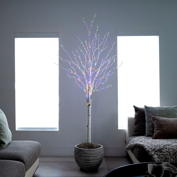 6 Pre-Lit Artificial White Birch Tree with 400 Color Changing LED Lights - SKU #T4921 - 11