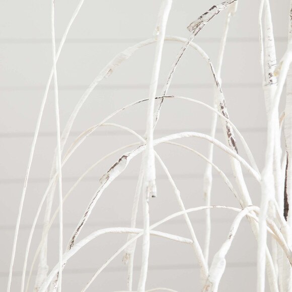 4 Pre-Lit Artificial White Weeping Willow Tree with 120 Warm White LED Lights - SKU #T4922 - 2